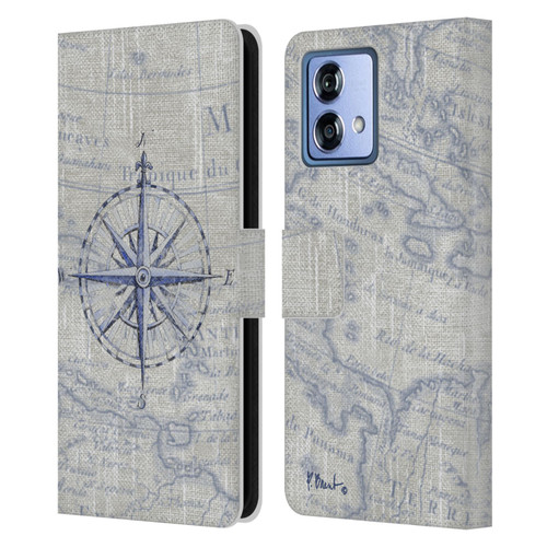 Paul Brent Nautical Vintage Compass Leather Book Wallet Case Cover For Motorola Moto G84 5G