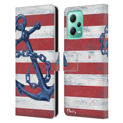Paul Brent Nautical Westerly Anchor Leather Book Wallet Case Cover For Xiaomi Redmi Note 12 5G