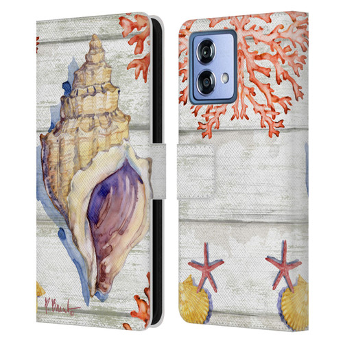 Paul Brent Ocean Bahia Shells Leather Book Wallet Case Cover For Motorola Moto G84 5G
