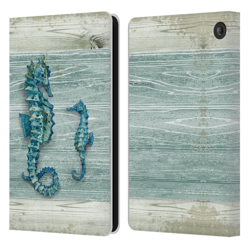 Paul Brent Sea Creatures Seahorse Leather Book Wallet Case Cover For Amazon Fire 7 2022
