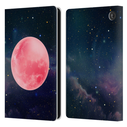 Cosmo18 Space Pink Moon Leather Book Wallet Case Cover For Amazon Fire 7 2022