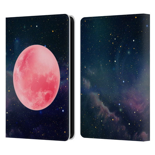 Cosmo18 Space Pink Moon Leather Book Wallet Case Cover For Amazon Kindle 11th Gen 6in 2022