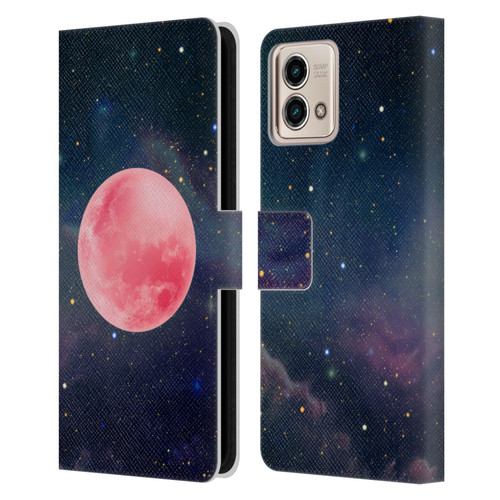 Cosmo18 Space Pink Moon Leather Book Wallet Case Cover For Motorola Moto G Stylus 5G 2023