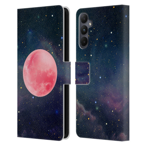 Cosmo18 Space Pink Moon Leather Book Wallet Case Cover For Samsung Galaxy A05s