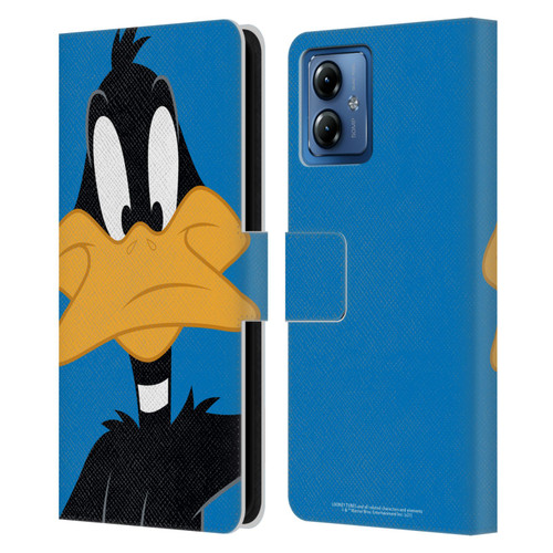 Looney Tunes Characters Daffy Duck Leather Book Wallet Case Cover For Motorola Moto G14
