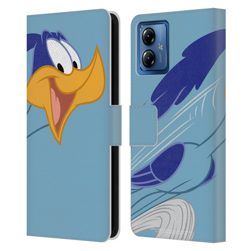 Looney Tunes Characters Road Runner Leather Book Wallet Case Cover For Motorola Moto G14