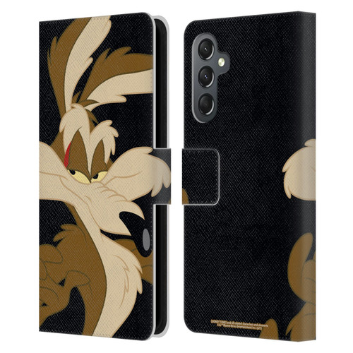 Looney Tunes Characters Wile E. Coyote Leather Book Wallet Case Cover For Samsung Galaxy A25 5G