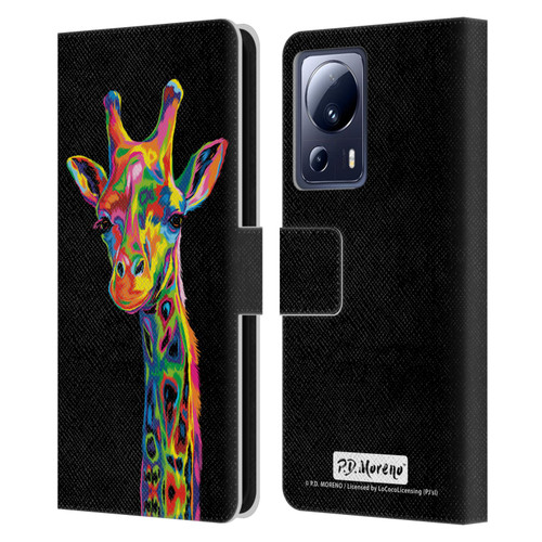 P.D. Moreno Animals Giraffe Leather Book Wallet Case Cover For Xiaomi 13 Lite 5G