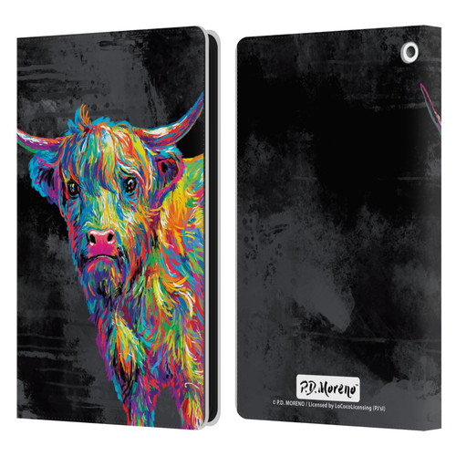P.D. Moreno Animals II Reuben The Highland Cow Leather Book Wallet Case Cover For Amazon Fire HD 8/Fire HD 8 Plus 2020