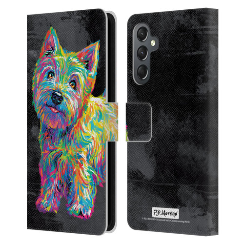 P.D. Moreno Animals II Marvin The Westie Dog Leather Book Wallet Case Cover For Samsung Galaxy A25 5G