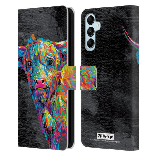 P.D. Moreno Animals II Reuben The Highland Cow Leather Book Wallet Case Cover For Samsung Galaxy M14 5G
