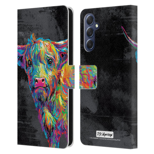 P.D. Moreno Animals II Reuben The Highland Cow Leather Book Wallet Case Cover For Samsung Galaxy M54 5G