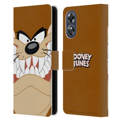 Looney Tunes Full Face Tasmanian Devil Leather Book Wallet Case Cover For OPPO A17