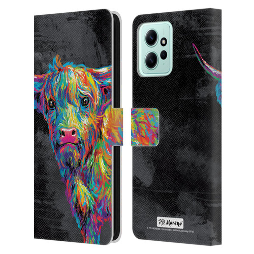 P.D. Moreno Animals II Reuben The Highland Cow Leather Book Wallet Case Cover For Xiaomi Redmi 12