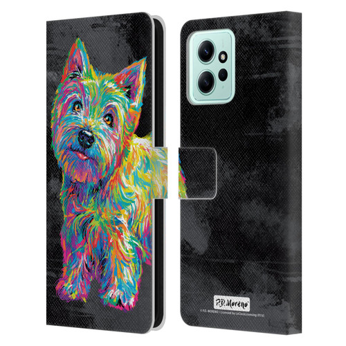 P.D. Moreno Animals II Marvin The Westie Dog Leather Book Wallet Case Cover For Xiaomi Redmi 12