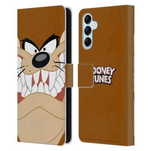 Looney Tunes Full Face Tasmanian Devil Leather Book Wallet Case Cover For Samsung Galaxy M14 5G