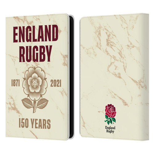 England Rugby Union 150th Anniversary Marble Leather Book Wallet Case Cover For Amazon Kindle Paperwhite 5 (2021)