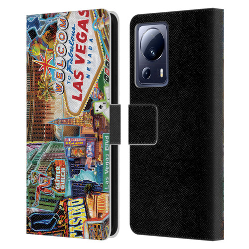 P.D. Moreno Cities Las Vegas 1 Leather Book Wallet Case Cover For Xiaomi 13 Lite 5G