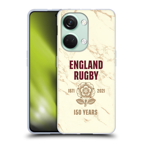 England Rugby Union 150th Anniversary Marble Soft Gel Case for OnePlus Nord 3 5G