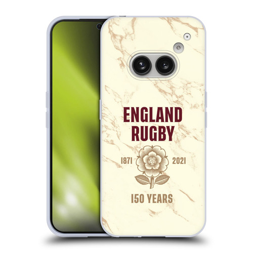 England Rugby Union 150th Anniversary Marble Soft Gel Case for Nothing Phone (2a)