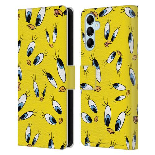 Looney Tunes Patterns Tweety Leather Book Wallet Case Cover For Samsung Galaxy M14 5G