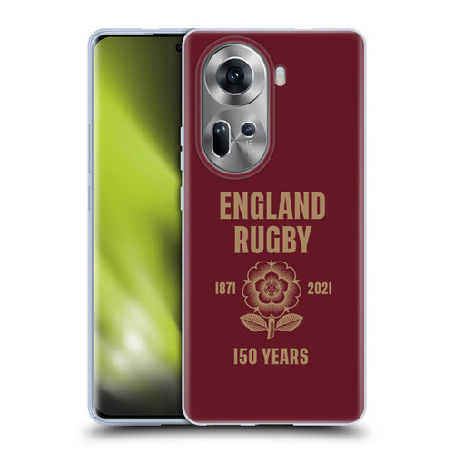 England Rugby Union 150th Anniversary Red Soft Gel Case for OPPO Reno11