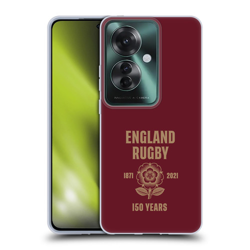 England Rugby Union 150th Anniversary Red Soft Gel Case for OPPO Reno11 F 5G / F25 Pro 5G