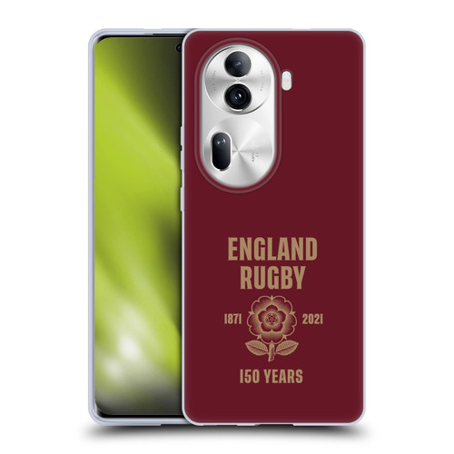England Rugby Union 150th Anniversary Red Soft Gel Case for OPPO Reno11 Pro