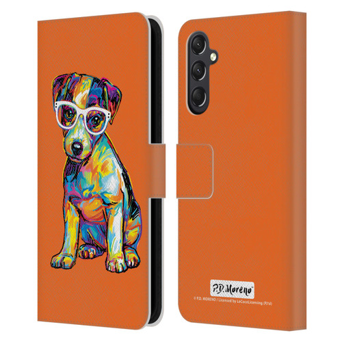 P.D. Moreno Dogs Jack Russell Leather Book Wallet Case Cover For Samsung Galaxy A24 4G / M34 5G