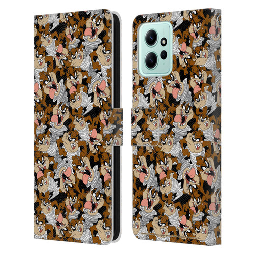 Looney Tunes Patterns Tasmanian Devil Leather Book Wallet Case Cover For Xiaomi Redmi 12