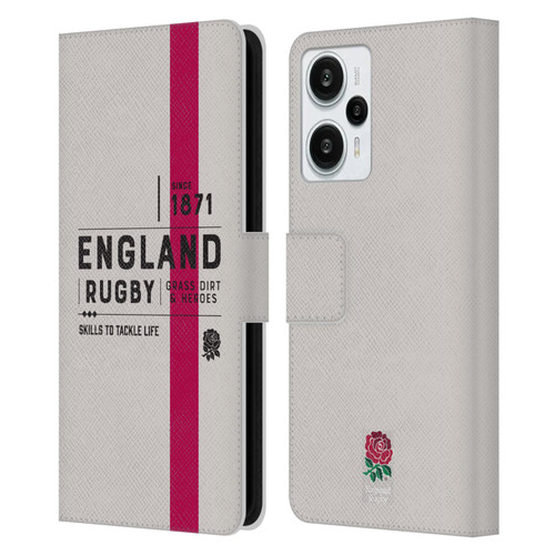 England Rugby Union History Since 1871 Leather Book Wallet Case Cover For Xiaomi Redmi Note 12T