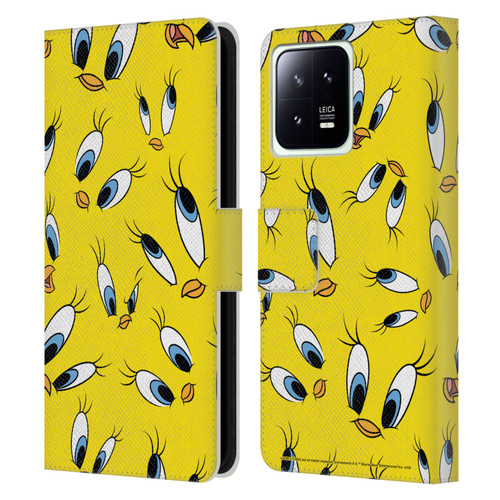 Looney Tunes Patterns Tweety Leather Book Wallet Case Cover For Xiaomi 13 5G