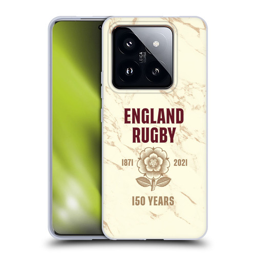 England Rugby Union 150th Anniversary Marble Soft Gel Case for Xiaomi 14 Pro