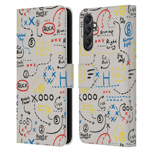 England Rugby Union Kids Older Play Leather Book Wallet Case Cover For Samsung Galaxy A24 4G / M34 5G