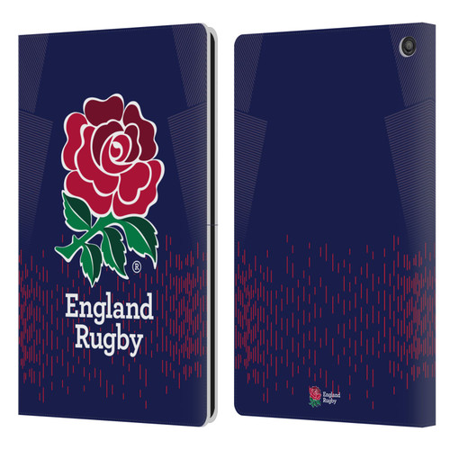 England Rugby Union 2023/24 Crest Kit Away Leather Book Wallet Case Cover For Amazon Fire HD 10 / Plus 2021