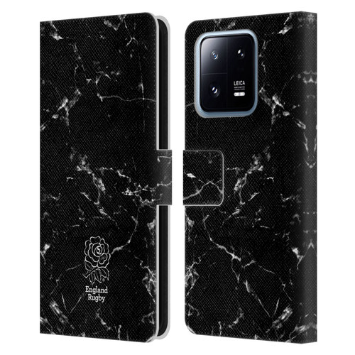 England Rugby Union Marble Black Leather Book Wallet Case Cover For Xiaomi 13 Pro 5G