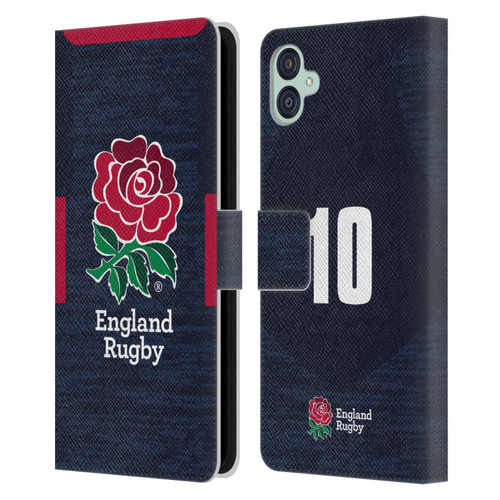 England Rugby Union 2020/21 Players Away Kit Position 10 Leather Book Wallet Case Cover For Samsung Galaxy M04 5G / A04e