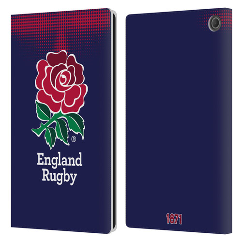 England Rugby Union 2016/17 The Rose Alternate Kit Leather Book Wallet Case Cover For Amazon Fire Max 11 2023