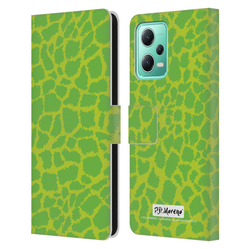 P.D. Moreno Patterns Lime Green Leather Book Wallet Case Cover For Xiaomi Redmi Note 12 5G