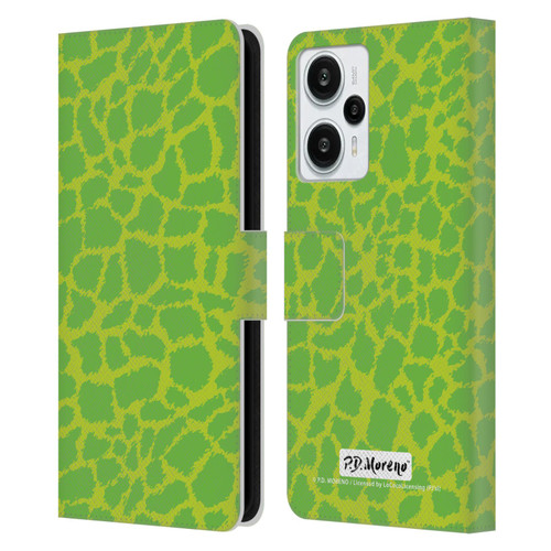 P.D. Moreno Patterns Lime Green Leather Book Wallet Case Cover For Xiaomi Redmi Note 12T