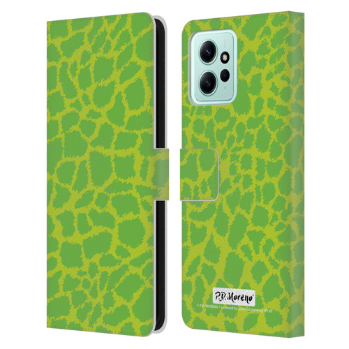 P.D. Moreno Patterns Lime Green Leather Book Wallet Case Cover For Xiaomi Redmi 12