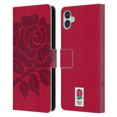 England Rugby Union 2016/17 The Rose Mono Rose Leather Book Wallet Case Cover For Samsung Galaxy M04 5G / A04e