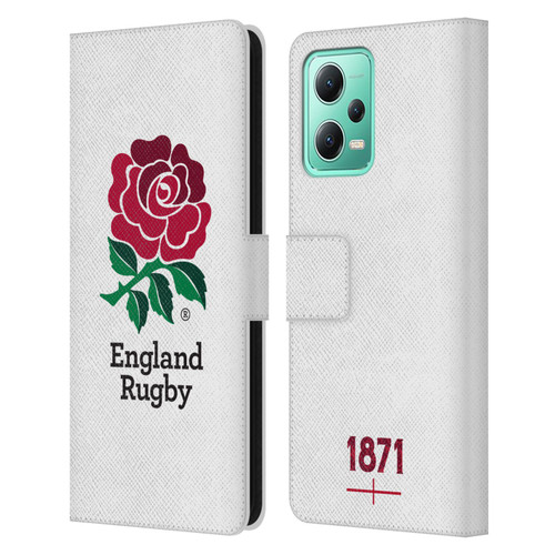 England Rugby Union 2016/17 The Rose Home Kit Leather Book Wallet Case Cover For Xiaomi Redmi Note 12 5G