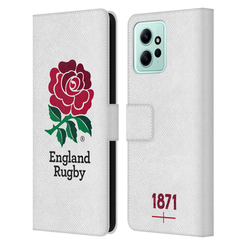 England Rugby Union 2016/17 The Rose Home Kit Leather Book Wallet Case Cover For Xiaomi Redmi 12