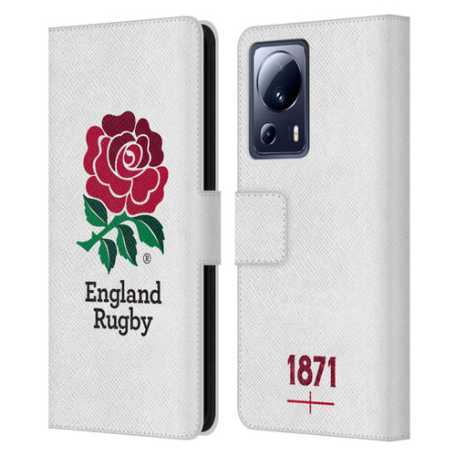 England Rugby Union 2016/17 The Rose Home Kit Leather Book Wallet Case Cover For Xiaomi 13 Lite 5G