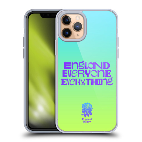 England Rugby Union This Rose Means Everything Slogan in Cyan Soft Gel Case for Apple iPhone 11 Pro