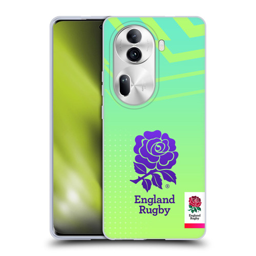 England Rugby Union This Rose Means Everything Logo in Neon Green Soft Gel Case for OPPO Reno11 Pro