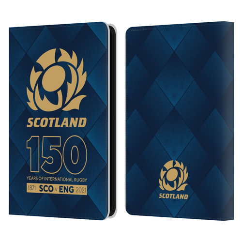 Scotland Rugby 150th Anniversary Halftone Leather Book Wallet Case Cover For Amazon Kindle 11th Gen 6in 2022