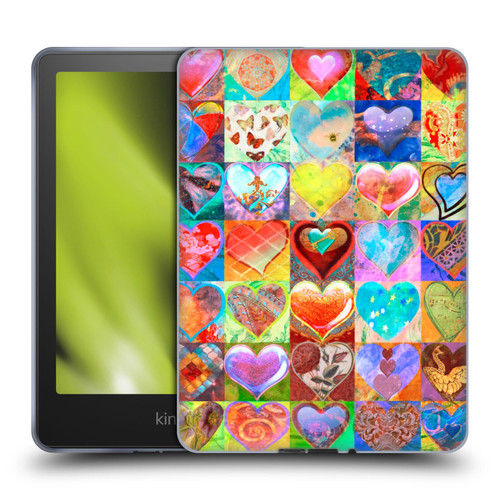 Aimee Stewart Colourful Sweets Hearts Grid Soft Gel Case for Amazon Kindle Paperwhite 5 (2021)