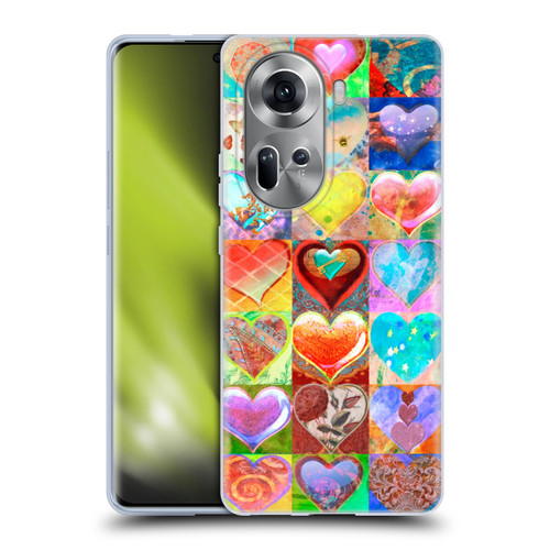 Aimee Stewart Colourful Sweets Hearts Grid Soft Gel Case for OPPO Reno11